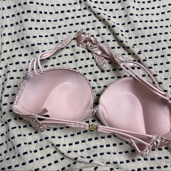 Victorias Secret halter metallic bikini swim top ultimate push up pink sz 34DD - Picture 2 of 6